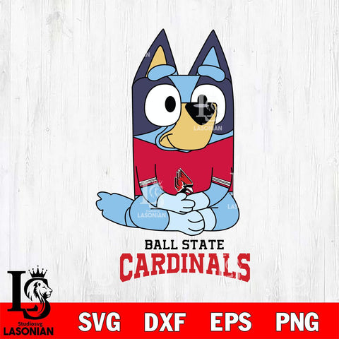 Ball State Cardinals Bluey Styles Football Svg Eps Dxf Png File,NCAA Svg Files,Bluey svg ,Digital Download ,Instant Download, Cricut File