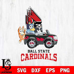 Ball State Cardinals Bluey friends car Svg Eps Dxf Png File, NCAA svg, Digital Download, Instant Download