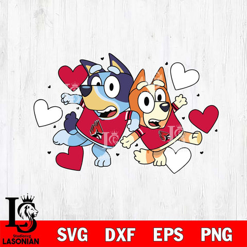 Ball State Cardinals Bluey heart Svg Eps Dxf Png File, Digital Download, Instant Download