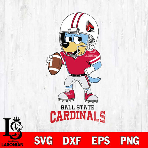 Ball State Cardinals Bluey rugby Svg Eps Dxf Png File, Digital Download ,Instant Download, Cricut File