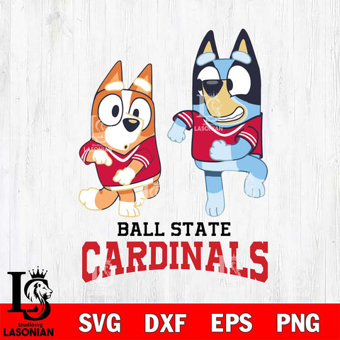 Ball State Cardinals Bluey with Chilli Dance Svg Eps Dxf Png File, Digital Download, Instant Download