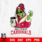 Ball State Cardinals Boujee Grinch Girls Christmas Cut Files Cricut, Svg Dxf Eps Png file, Digital download , Silhouette