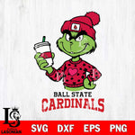 Ball State Cardinals Boujee Grinch Heart Christmas Cut Files Cricut, Svg Dxf Eps Png file, Digital download , Silhouette