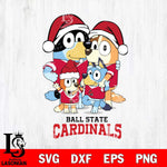 Ball State Cardinals Christmas Bluey Family Sport Cut Files,Bluey Cricut,Christmas Svg , Bluey svg , Digital Download, dxf eps png pdf file