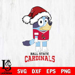 Ball State Cardinals Christmas Bluey Hat Cut Files,Bluey Cricut,Christmas Svg , Bluey svg , Digital Download, dxf eps png pdf file