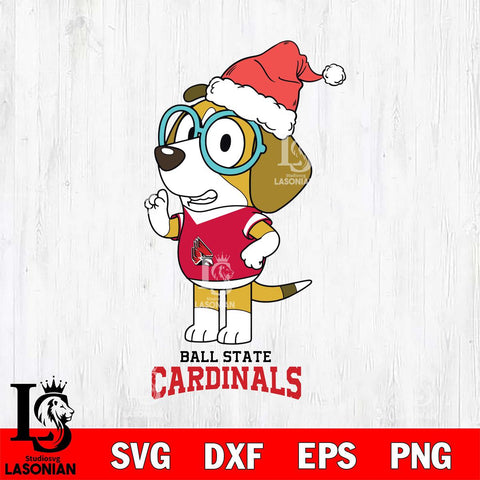 Ball State Cardinals Christmas Bluey Honey Sport Cut Files,Bluey Cricut,Christmas Svg , Bluey svg , Digital Download, dxf eps png pdf file