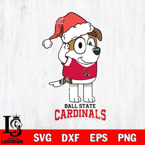 Ball State Cardinals Christmas Bluey Jack Sport Cut Files,Bluey Cricut,Christmas Svg , Bluey svg , Digital Download, dxf eps png pdf file