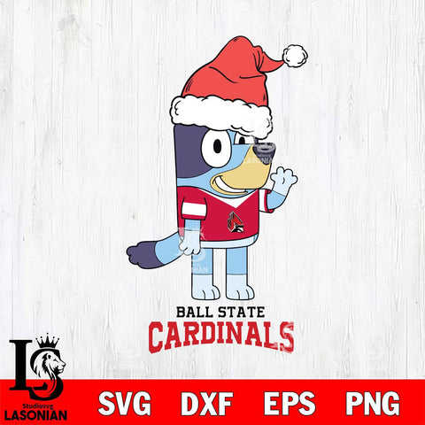 Ball State Cardinals Christmas Bluey Say Hi Cut Files,Bluey Cricut,Christmas Svg , Bluey svg , Digital Download, dxf eps png pdf file