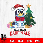 Ball State Cardinals Christmas Bluey Tree Sport Cut Files,Bluey Cricut,Christmas Svg , Bluey svg , Digital Download, dxf eps png pdf file