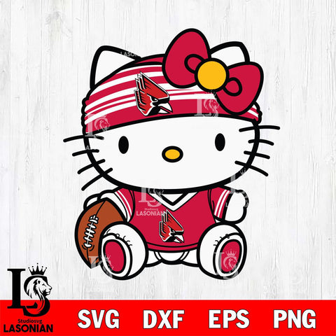 Ball State Cardinals Cute Hello Kitty Football 12 Svg Eps Dxf Png File, NCAA svg, Digital Download, Instant Download