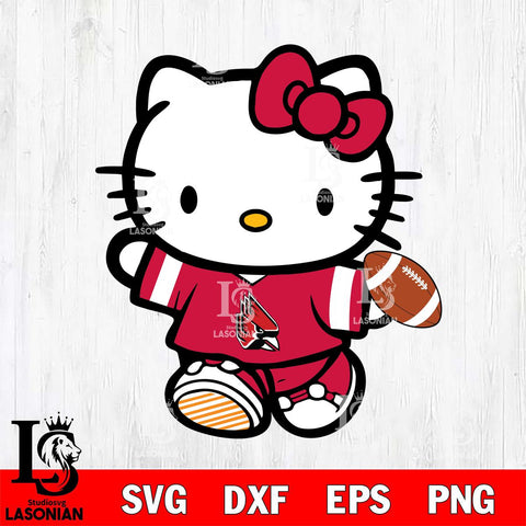 Ball State Cardinals Cute Hello Kitty Football 7 Svg Eps Dxf Png File, NCAA svg, Digital Download, Instant Download