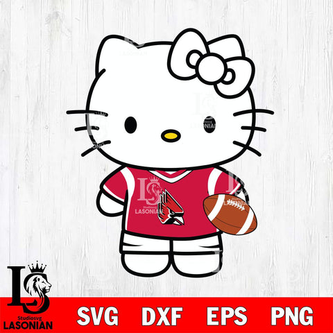 Ball State Cardinals Cute Hello Kitty Football 8 Svg Eps Dxf Png File, NCAA svg, Digital Download, Instant Download