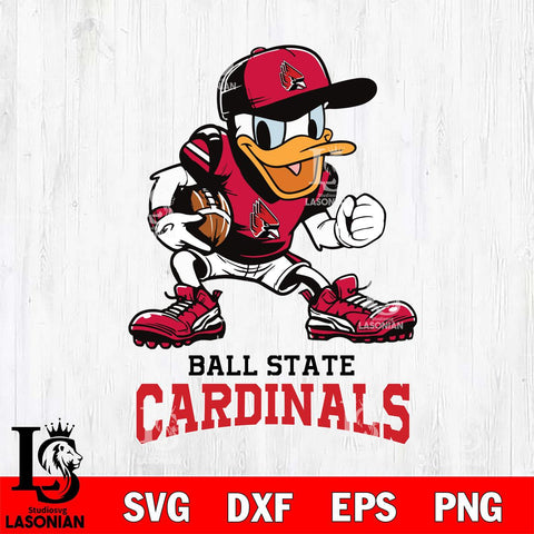 Ball State Cardinals Donal Duck Disney, Svg Eps Dxf Png File, Digital Download