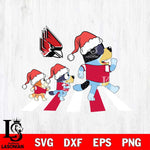 Ball State Cardinals Family Bluey Walking Christmas Svg Eps Dxf Png File, Digital Download, Instant Download