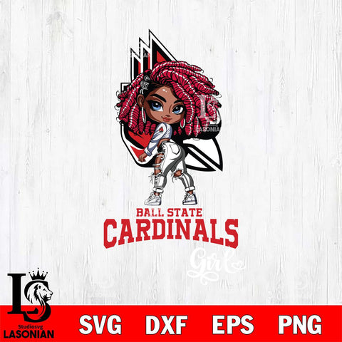 Ball State Cardinals Fan Girl Svg Eps Dxf Png File, Digital Download, Instant Download