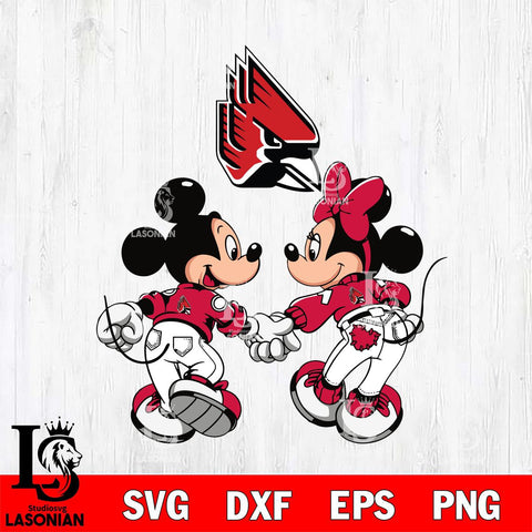 Ball State Cardinals Fan Minnie And Mickey Love Svg Eps Dxf Png File, Digital Download, Instant Download