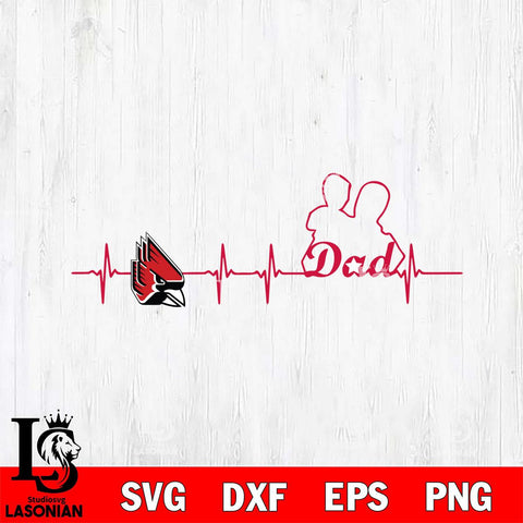 Ball State Cardinals Father Heart Beat Svg Eps Dxf Png File, Digital Download, Instant Download