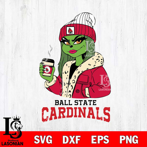 Ball State Cardinals Girls Grinch Bougie Svg Eps Dxf Png File, Digital Download, Instant Download