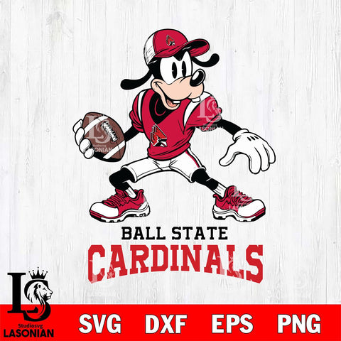 Ball State Cardinals Goofy Disney, Svg Eps Dxf Png File, Digital Download