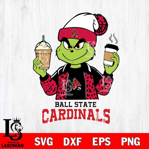 Ball State Cardinals Grinch 2 coffee Svg Eps Dxf Png File, Digital Download, Instant Download