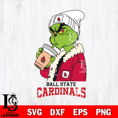 Ball State Cardinals Grinch Bougie Football Svg Eps Dxf Png File, Digital Download, Instant Download