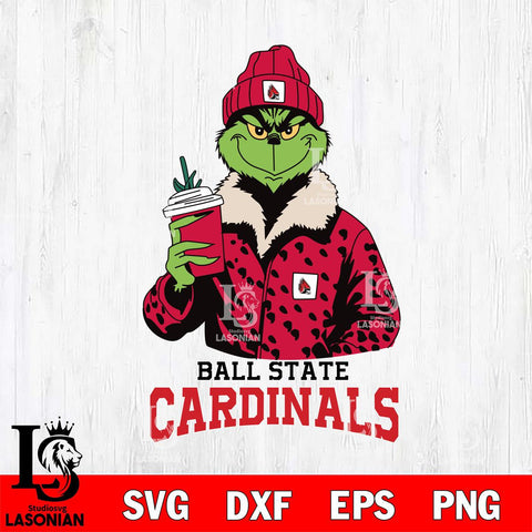 Ball State Cardinals Grinch Christmas Cut Files Cricut, Svg Dxf Eps Png file, Digital download , Silhouette