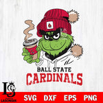 Ball State Cardinals Grinch Cofffe Hoodie Cut Files Cricut, Svg Dxf Eps Png file, Digital download , Silhouette