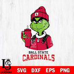 Ball State Cardinals Grinch Football Christmas Cut Files Cricut, Svg Dxf Eps Png file, Digital download , Silhouette