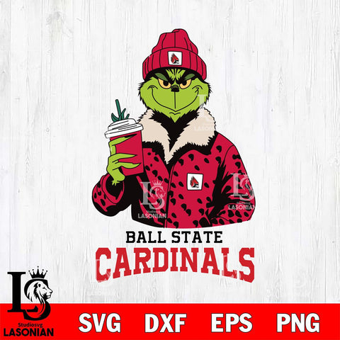 Ball State Cardinals Grinch Leopard Svg Eps Dxf Png File, Digital Download, Instant Download