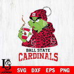 Ball State Cardinals Grinch Leopard Christmas Cut Files Cricut, Svg Dxf Eps Png file, Digital download , Silhouette