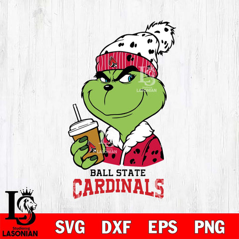 Ball State Cardinals Grinch hat Svg Eps Dxf Png File, Digital Download, Instant Download