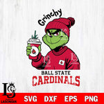 Ball State Cardinals Grinchy Bougie Christmas Cut Files Cricut, Svg Dxf Eps Png file, Digital download , Silhouette