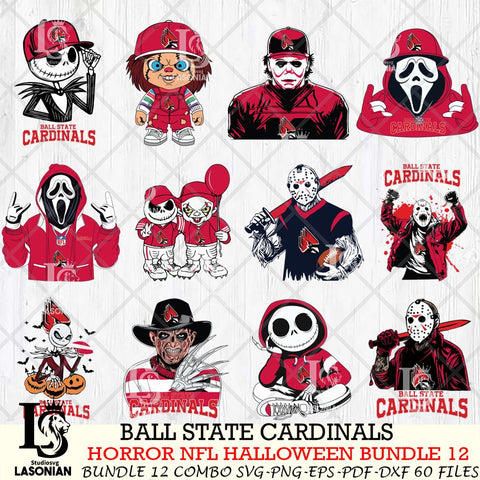 Ball State Cardinals Halloween Bundle 12 SVG Svg Eps Dxf Png File, NCAA bundle svg, Digital Download, Instant Download