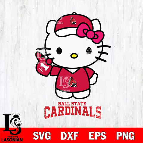 Ball State Cardinals Hello Kitty Best Fan Svg Eps Dxf Png File, Digital Download, Instant Download