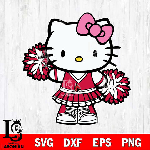 Ball State Cardinals Hello Kitty Cheerleader 11 Svg Eps Dxf Png File, Digital Download, Instant Download