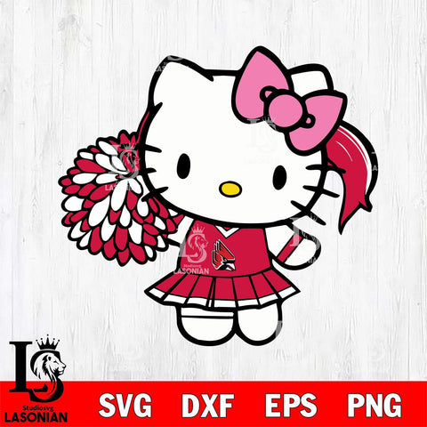 Ball State Cardinals Hello Kitty Cheerleader 12 Svg Eps Dxf Png File, Digital Download, Instant Download