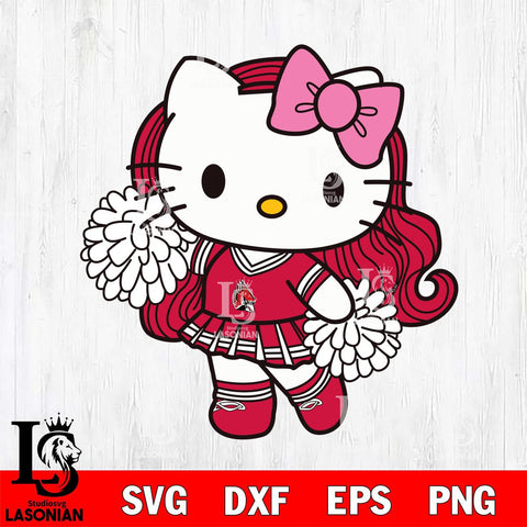 Ball State Cardinals Hello Kitty Cheerleader 7 Svg Eps Dxf Png File, Digital Download, Instant Download