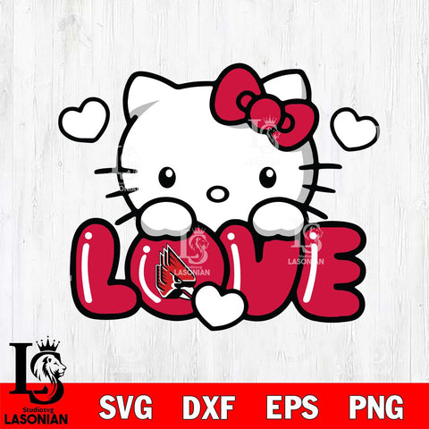 Ball State Cardinals Hello Kitty Love Svg Eps Dxf Png File, Digital Download, Instant Download