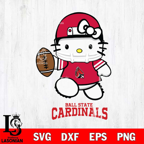 Ball State Cardinals Hello Kitty NCAA 4 Svg Eps Dxf Png File, Digital Download, Instant Download