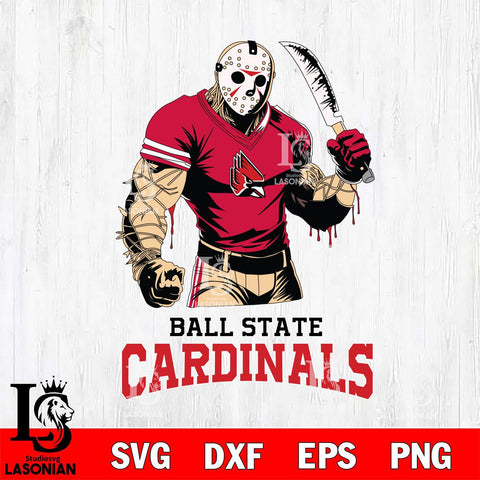 Ball State Cardinals Jason Voorhees Svg Eps Dxf Png File, Digital Download