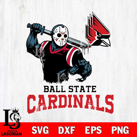 Ball State Cardinals Jason Voorhees 5 Svg Eps Dxf Png File, Digital Download