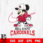 Ball State Cardinals Mickey Mouse NIKE, Svg Eps Dxf Png File, Digital Download