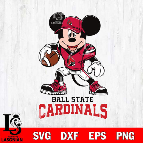 Ball State Cardinals Mikey Mouse Disney, Svg Eps Dxf Png File, Digital Download