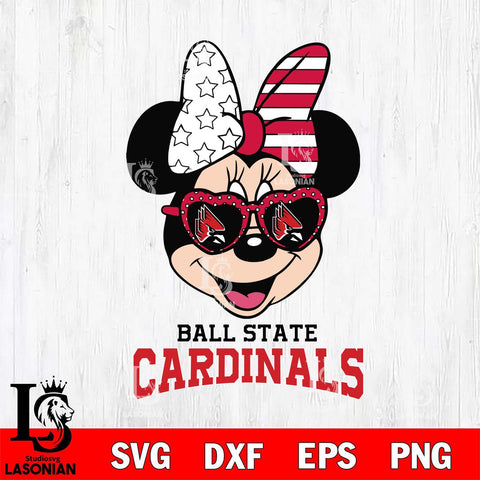 Ball State Cardinals Minnie Mouse Love 2, Svg Eps Dxf Png File, Digital Download