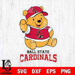 Ball State Cardinals Pooh Bear Disney, Svg Eps Dxf Png File, Digital Download