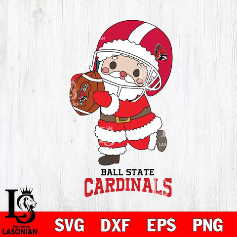 Ball State Cardinals Santa Claus Cute Svg dxf eps png pdf file,NCAA svg,Digital Download,Cricut file