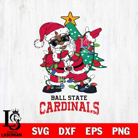 Ball State Cardinals Santa Claus Ugly Christmas Svg dxf eps png pdf file,NCAA svg,Digital Download,Cricut file