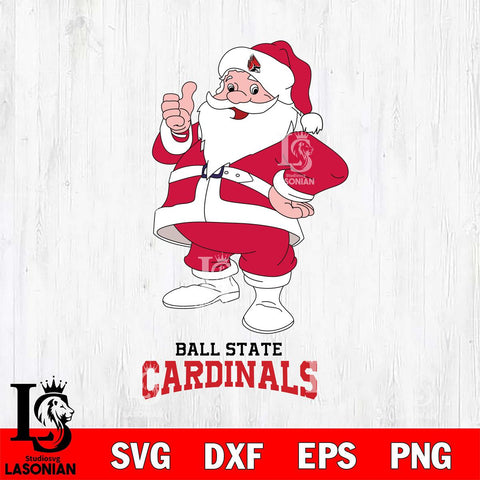 Ball State Cardinals Santa claus Svg dxf eps png pdf file,NCAA svg,Digital Download,Cricut file