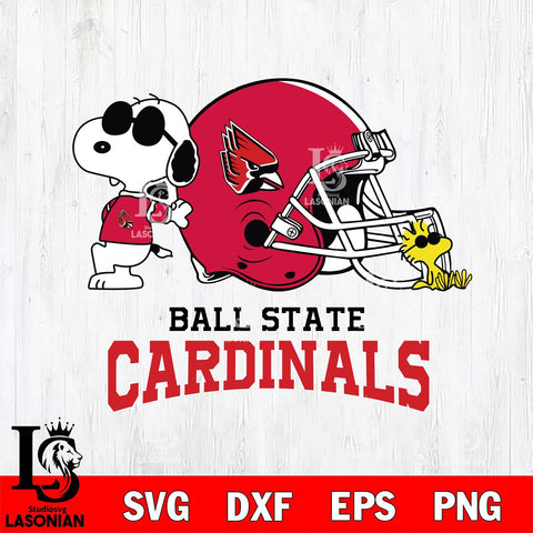 Ball State Cardinals Snoopy Sport 2 Svg Eps Dxf Png File, Digital Download