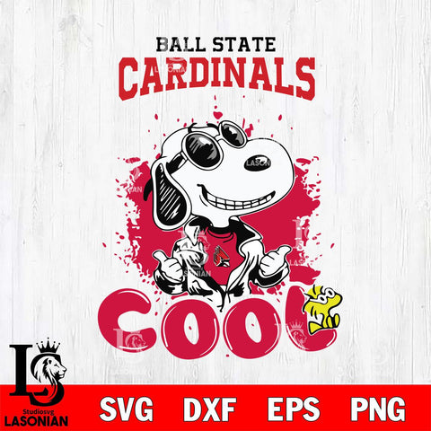 Ball State Cardinals Snoopy Sport 7 Svg Eps Dxf Png File, Digital Download